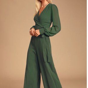 Forest Green Long Sleeve Jumpsuit